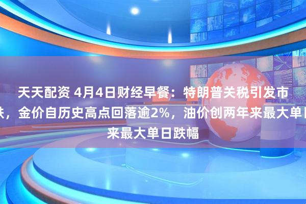 天天配资 4月4日财经早餐：特朗普关税引发市场大跌，金价自历史高点回落逾2%，油价创两年来最大单日跌幅