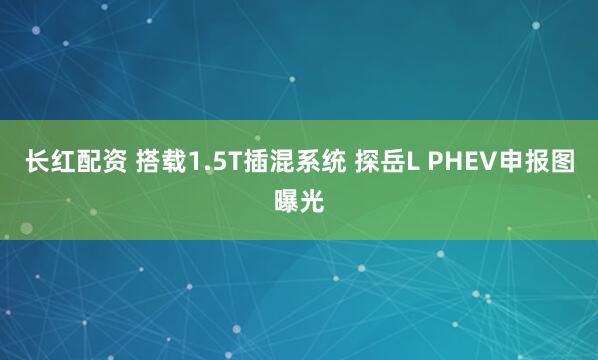 长红配资 搭载1.5T插混系统 探岳L PHEV申报图曝光